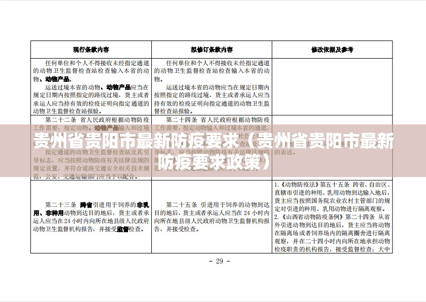 贵州省贵阳市最新防疫要求（贵州省贵阳市最新防疫要求政策）