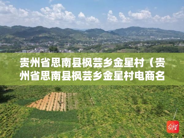 贵州省思南县枫芸乡金星村（贵州省思南县枫芸乡金星村电商名单）