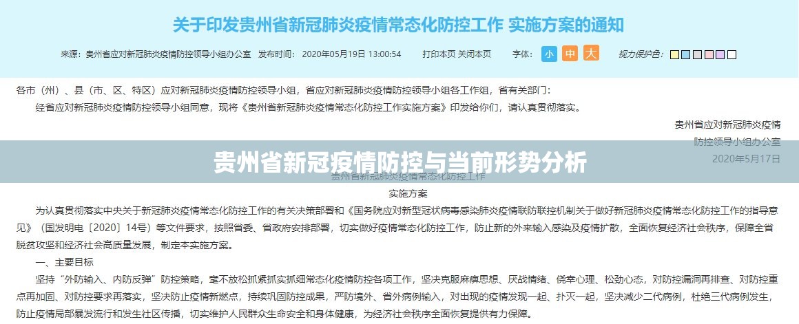 贵州省新冠疫情防控与当前形势分析