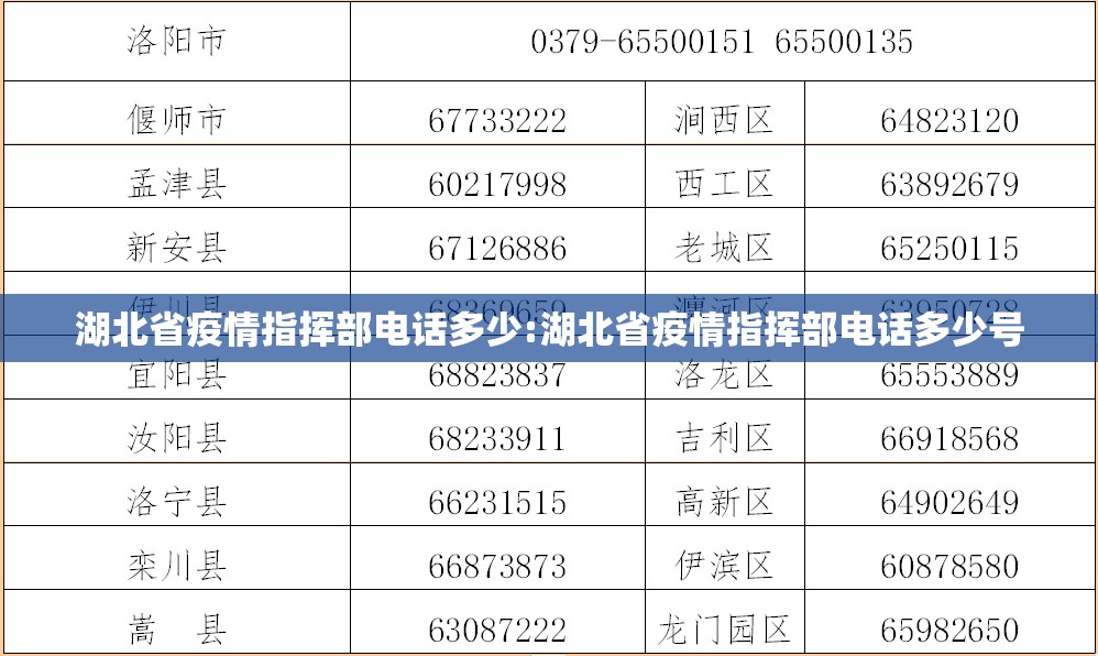 湖北省疫情指挥部电话多少:湖北省疫情指挥部电话多少号
