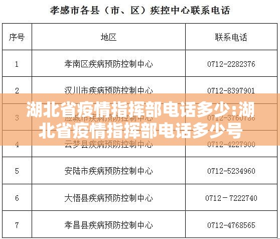 湖北省疫情指挥部电话多少:湖北省疫情指挥部电话多少号