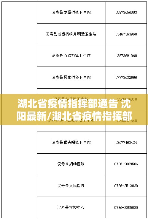 湖北省疫情指挥部通告 沈阳最新/湖北省疫情指挥部通告 沈阳最新消息