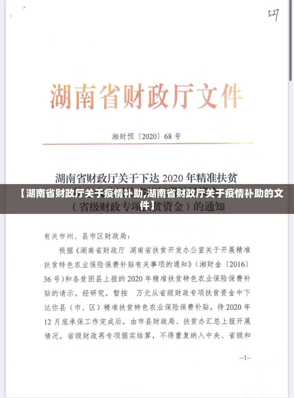【湖南省财政厅关于疫情补助,湖南省财政厅关于疫情补助的文件】