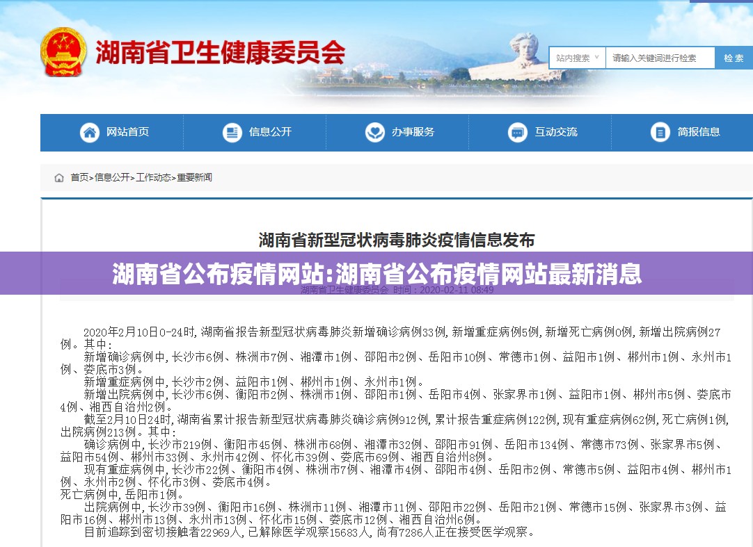 湖南省公布疫情网站:湖南省公布疫情网站最新消息