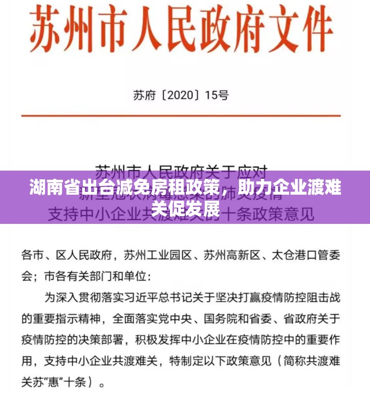 湖南省出台减免房租政策，助力企业渡难关促发展
