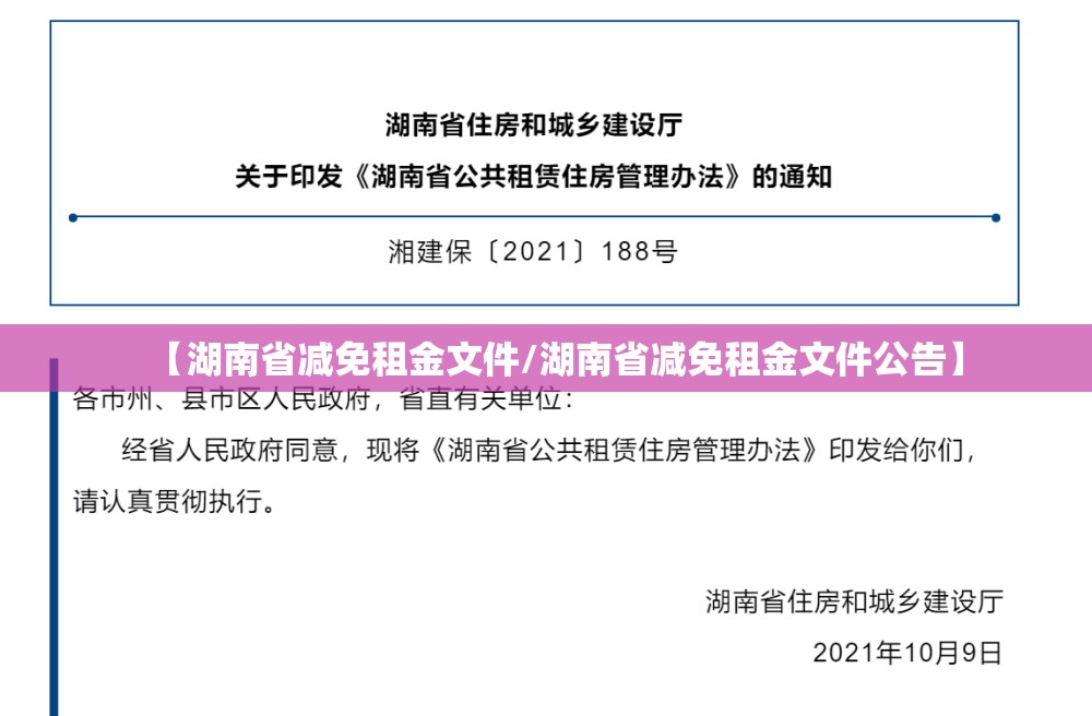 【湖南省减免租金文件/湖南省减免租金文件公告】