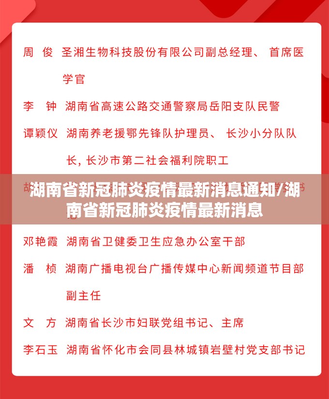 湖南省新冠肺炎疫情最新消息通知/湖南省新冠肺炎疫情最新消息