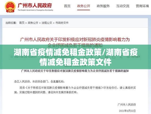 湖南省疫情减免租金政策/湖南省疫情减免租金政策文件