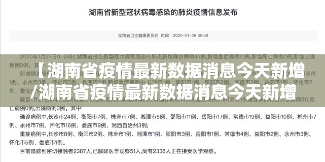 【湖南省疫情最新数据消息今天新增/湖南省疫情最新数据消息今天新增病例】