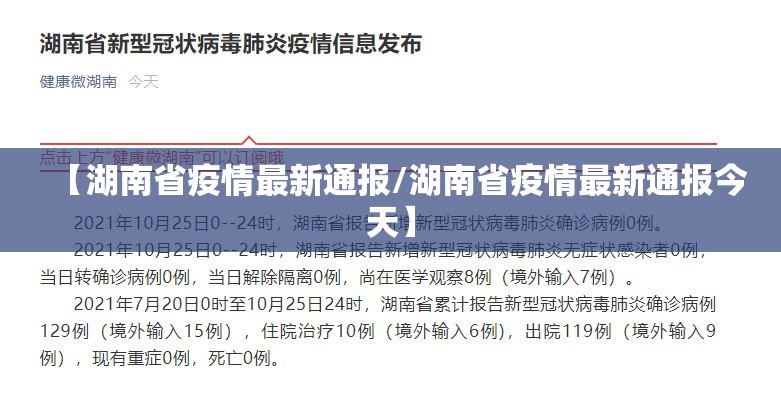 【湖南省疫情最新通报/湖南省疫情最新通报今天】