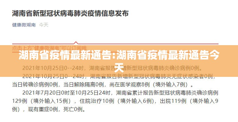 湖南省疫情最新通告:湖南省疫情最新通告今天