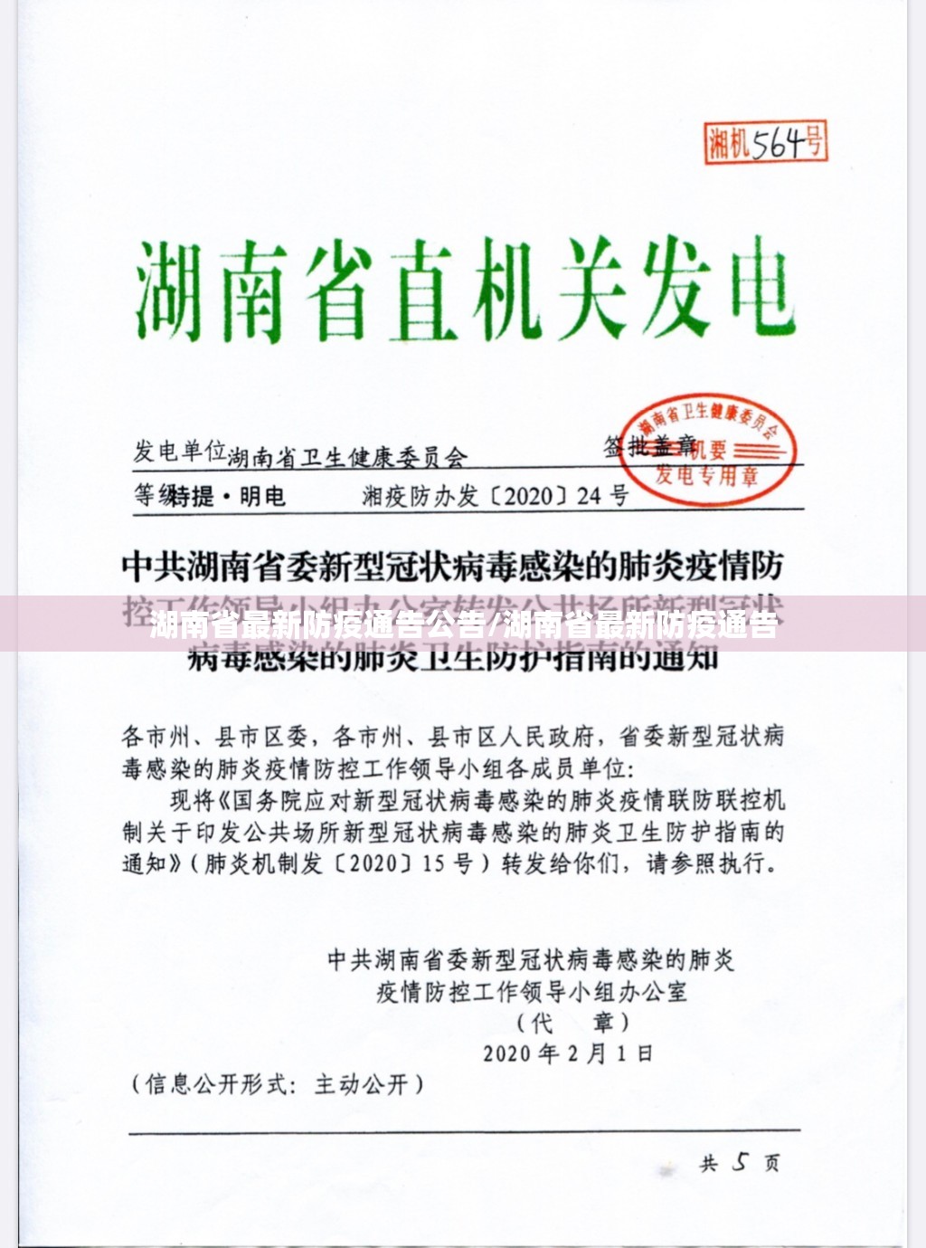 湖南省最新防疫通告公告/湖南省最新防疫通告