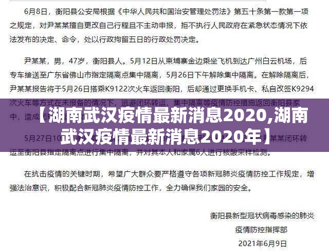 【湖南武汉疫情最新消息2020,湖南武汉疫情最新消息2020年】