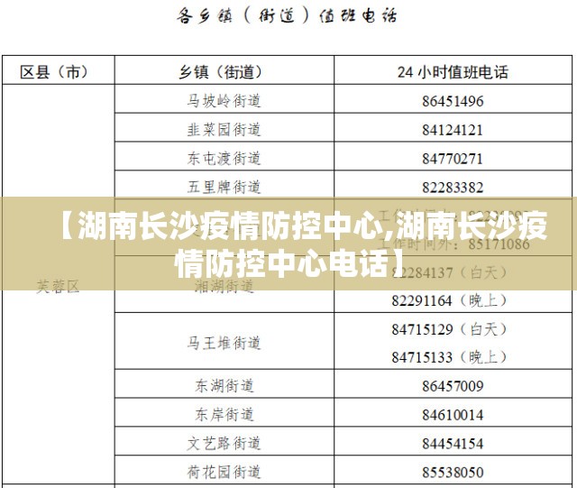 【湖南长沙疫情防控中心,湖南长沙疫情防控中心电话】