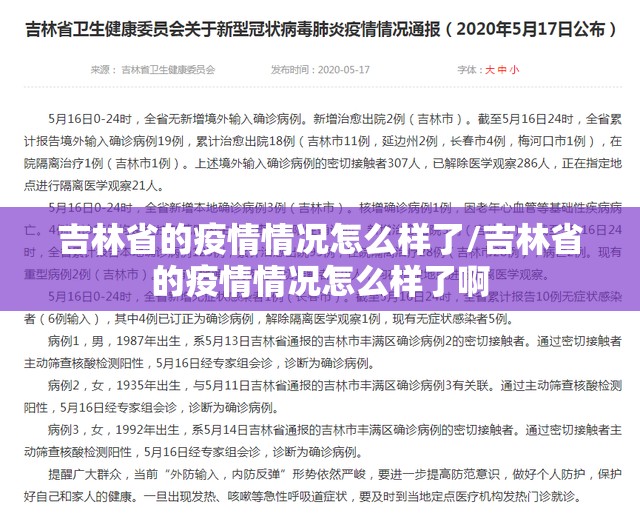 吉林省的疫情情况怎么样了/吉林省的疫情情况怎么样了啊
