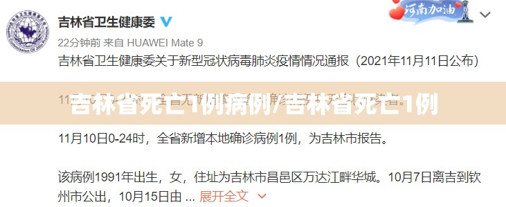 吉林省死亡1例病例/吉林省死亡1例