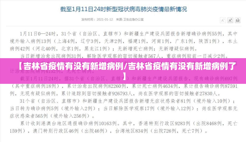 【吉林省疫情有没有新增病例/吉林省疫情有没有新增病例了】