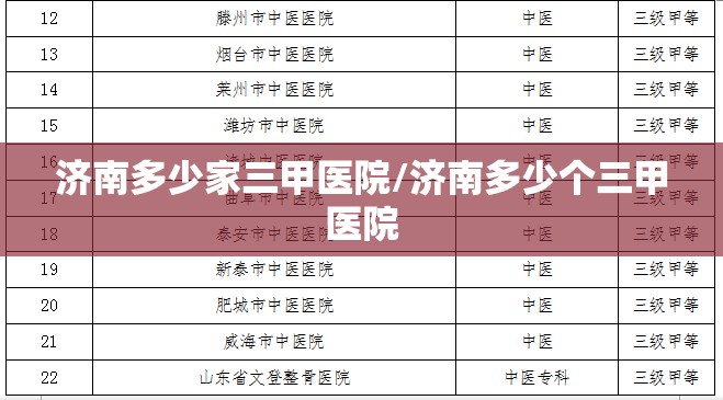 济南多少家三甲医院/济南多少个三甲医院