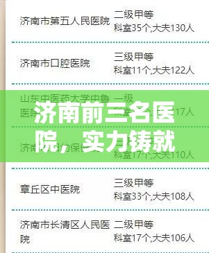 济南前三名医院，实力铸就信赖，守护齐鲁健康
