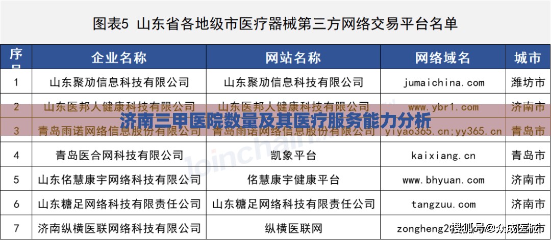 济南三甲医院数量及其医疗服务能力分析