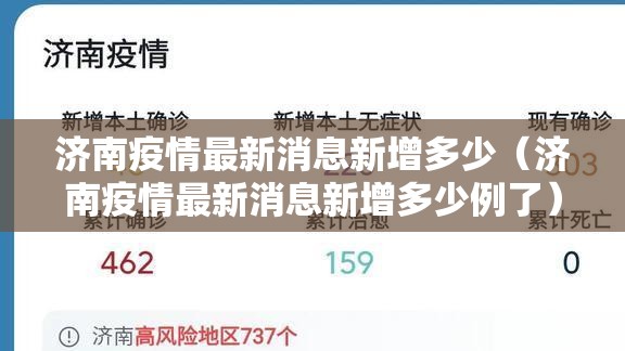 济南疫情最新消息新增多少（济南疫情最新消息新增多少例了）