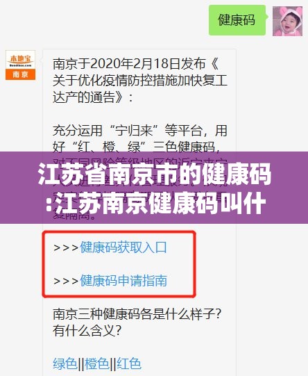 江苏省南京市的健康码:江苏南京健康码叫什么