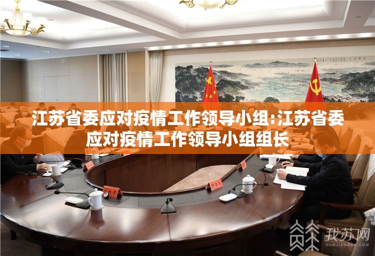 江苏省委应对疫情工作领导小组:江苏省委应对疫情工作领导小组组长