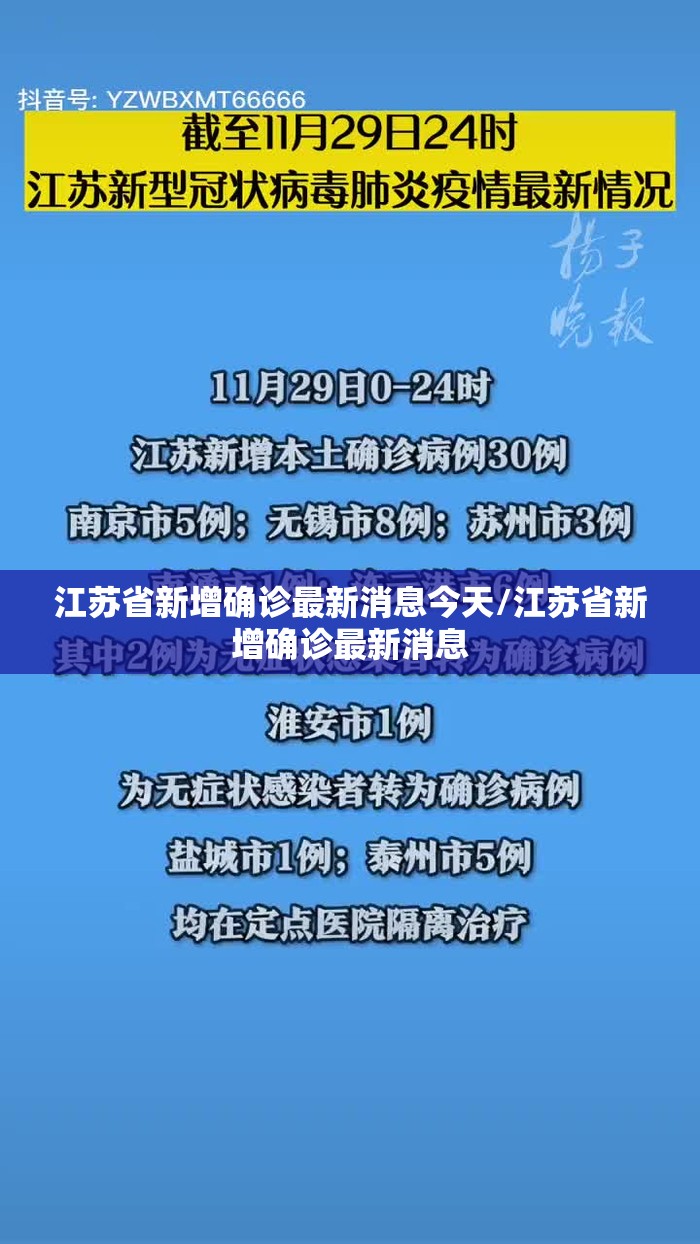 江苏省新增确诊最新消息今天/江苏省新增确诊最新消息
