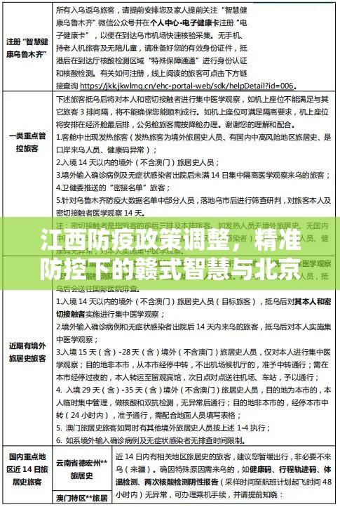 江西防疫政策调整，精准防控下的赣式智慧与北京经验的启示
