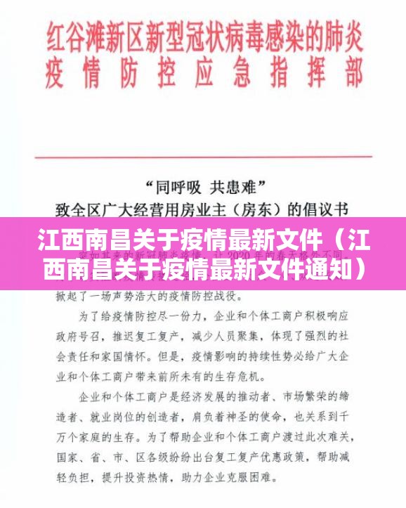 江西南昌关于疫情最新文件（江西南昌关于疫情最新文件通知）