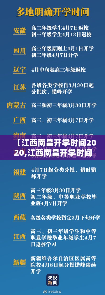 【江西南昌开学时间2020,江西南昌开学时间2020年】