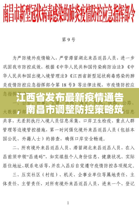 江西省发布最新疫情通告，南昌市调整防控策略筑牢安全防线