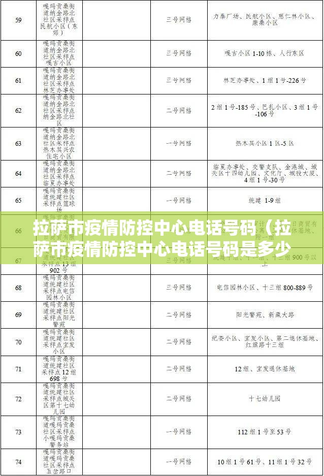 拉萨市疫情防控中心电话号码（拉萨市疫情防控中心电话号码是多少）
