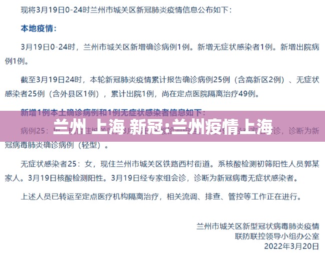 兰州 上海 新冠:兰州疫情上海