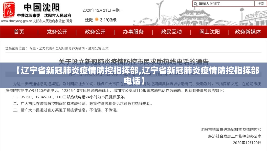 【辽宁省新冠肺炎疫情防控指挥部,辽宁省新冠肺炎疫情防控指挥部电话】