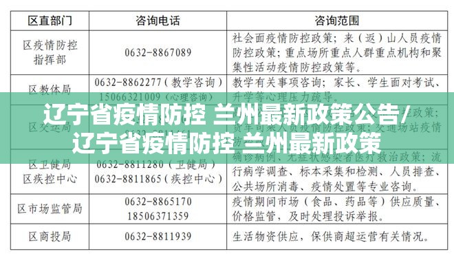 辽宁省疫情防控 兰州最新政策公告/辽宁省疫情防控 兰州最新政策