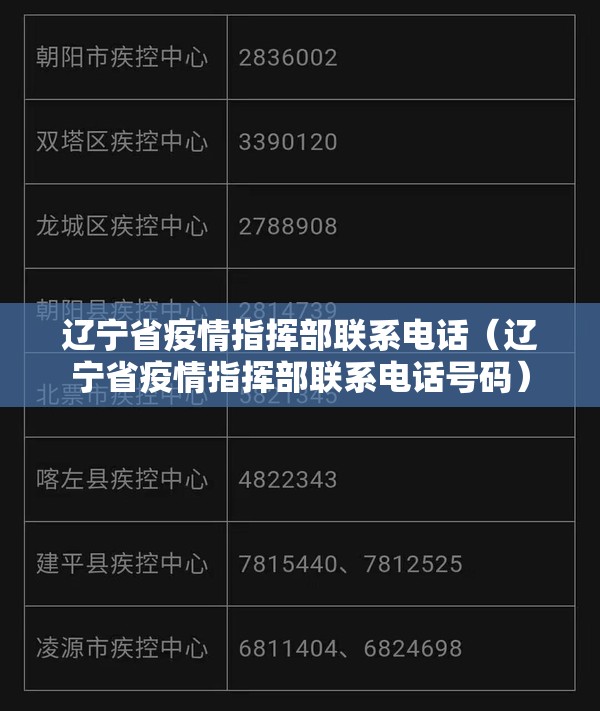 辽宁省疫情指挥部联系电话（辽宁省疫情指挥部联系电话号码）