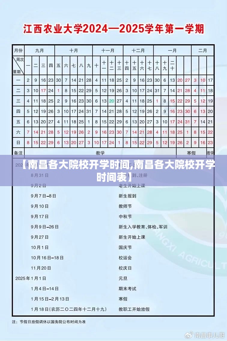 【南昌各大院校开学时间,南昌各大院校开学时间表】