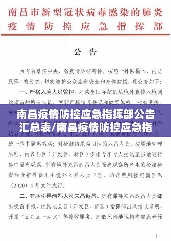 南昌疫情防控应急指挥部公告汇总表/南昌疫情防控应急指挥部公告汇总