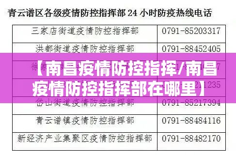 【南昌疫情防控指挥/南昌疫情防控指挥部在哪里】