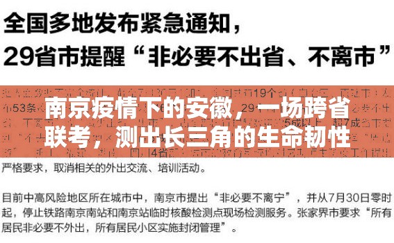 南京疫情下的安徽，一场跨省联考，测出长三角的生命韧性
