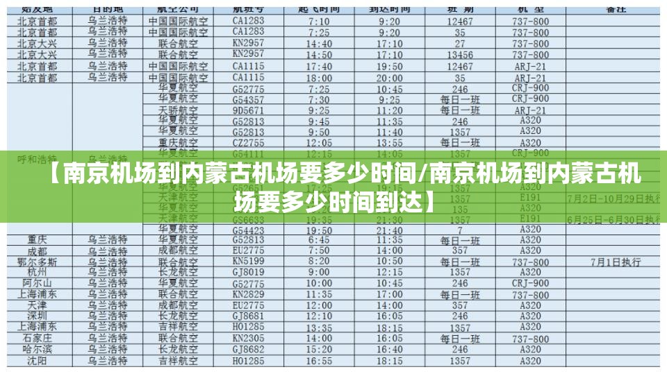 【南京机场到内蒙古机场要多少时间/南京机场到内蒙古机场要多少时间到达】