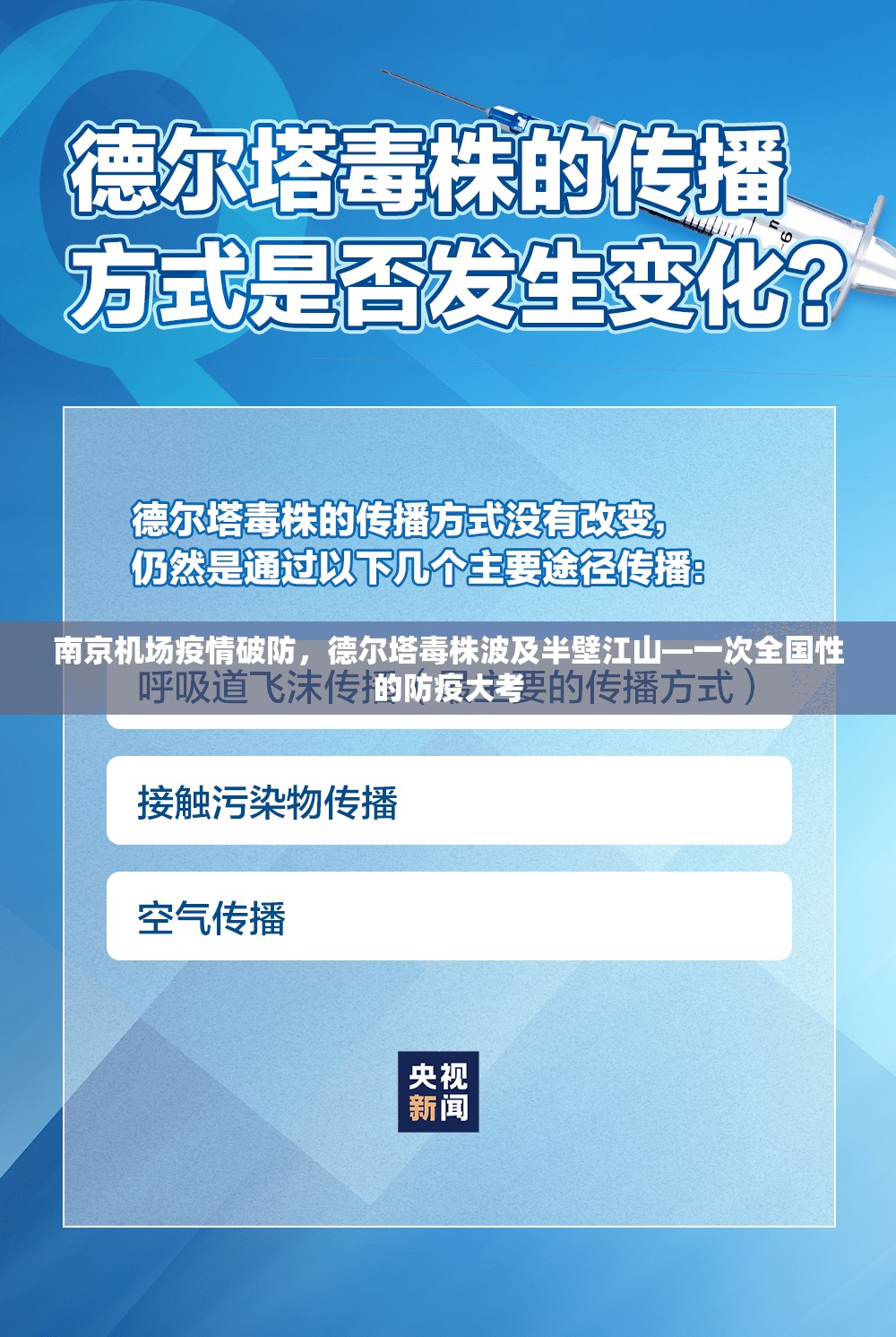 南京机场疫情破防，德尔塔毒株波及半壁江山—一次全国性的防疫大考
