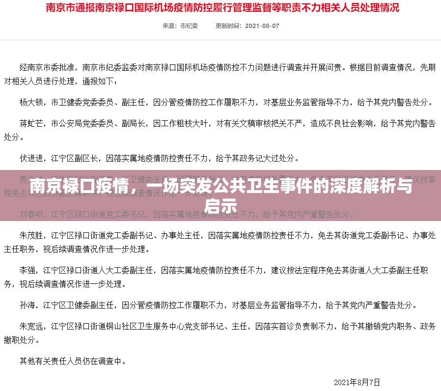 南京禄口疫情，一场突发公共卫生事件的深度解析与启示