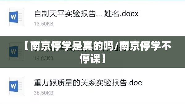 【南京停学是真的吗/南京停学不停课】