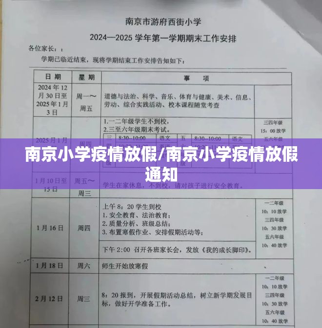 南京小学疫情放假/南京小学疫情放假通知