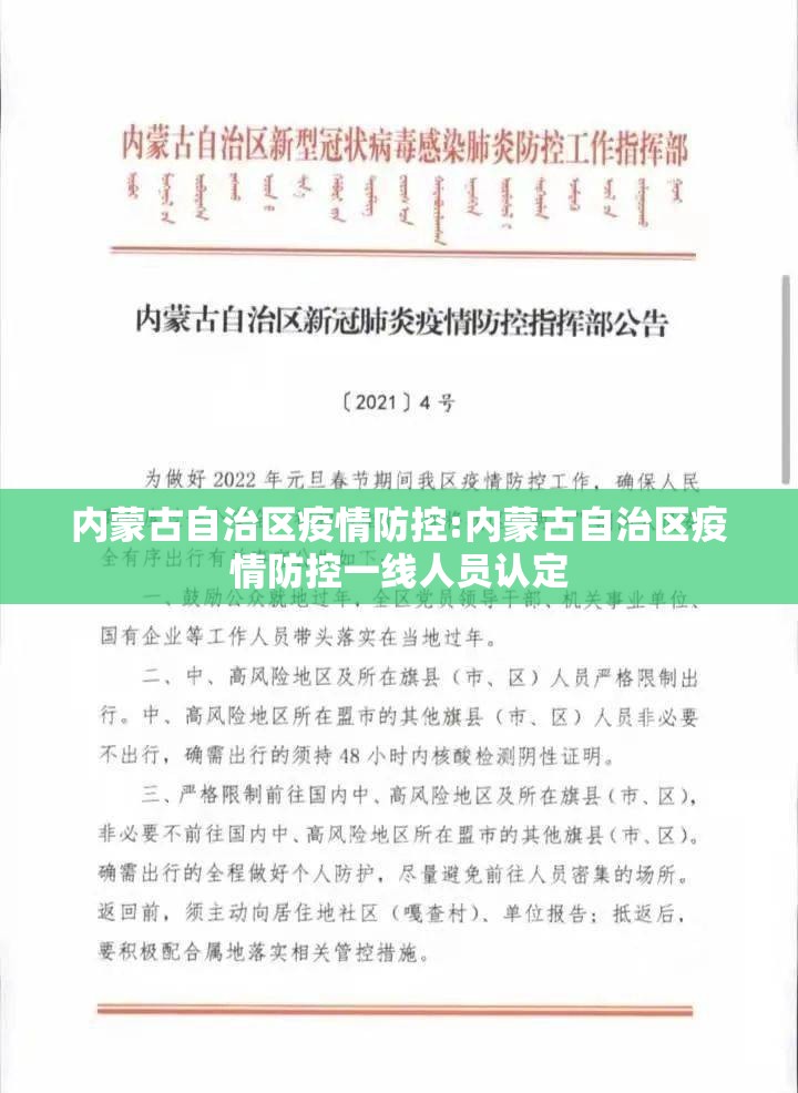 内蒙古自治区疫情防控:内蒙古自治区疫情防控一线人员认定