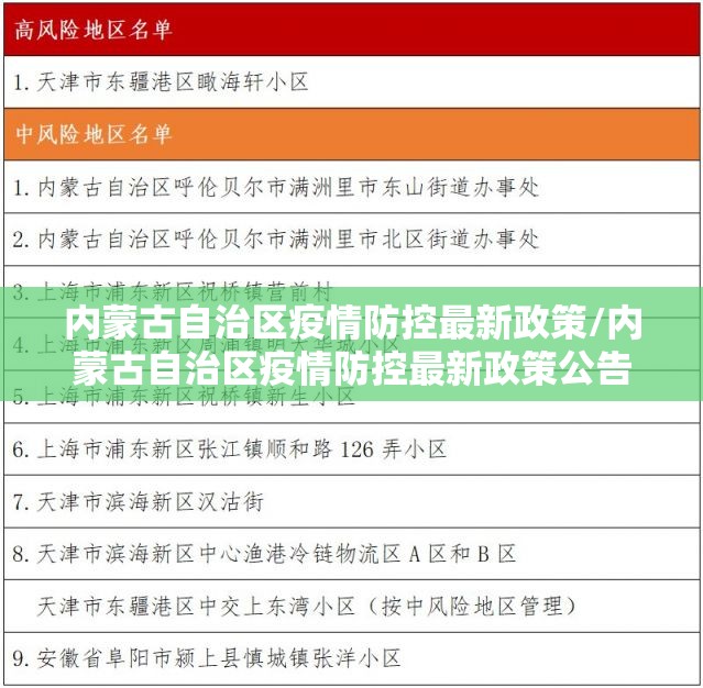 内蒙古自治区疫情防控最新政策/内蒙古自治区疫情防控最新政策公告