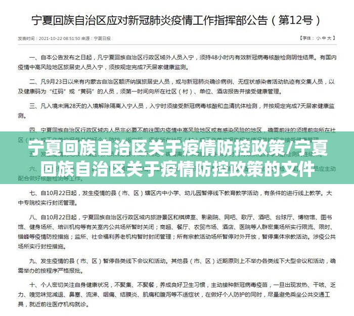 宁夏回族自治区关于疫情防控政策/宁夏回族自治区关于疫情防控政策的文件