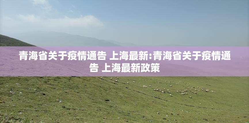 青海省关于疫情通告 上海最新:青海省关于疫情通告 上海最新政策